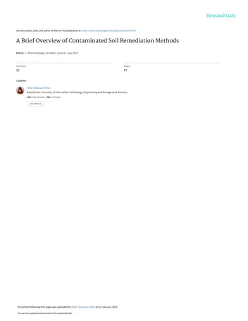 Más sobre Una Breve Visión General de los Métodos de Remediación de Suelos Contaminados