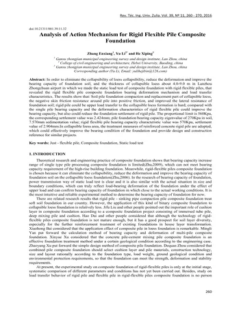 Más sobre Análisis del Mecanismo de Acción para Cimientos Compuestos de Pilotes Rígidos y Flexibles