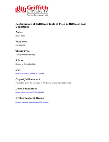 Más sobre Desempeño de Pruebas a Escala Completa de Pilotes en Diferentes Condiciones de Suelo