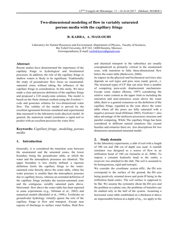 Más sobre Modelado Bidimensional del Flujo en Medios Porosos con Saturación Variable con el Borde Capilar.