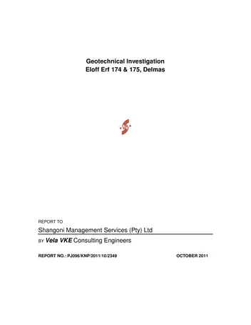 Más sobre Investigación Geotécnica – Eloff Erf 174 y 175, Delmas