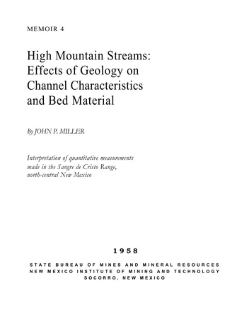 Más sobre Ríos de Montaña Alta: Efectos de la Geología en las Características del Canal y el Material de la Cama.