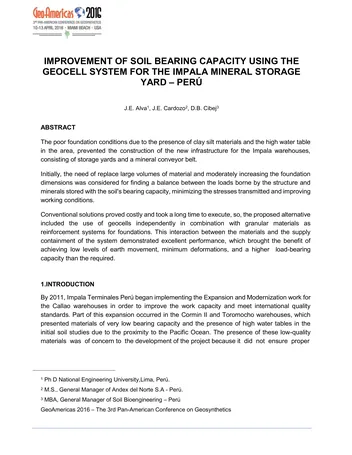 Más sobre Mejora de la Capacidad Portante del Suelo Usando el Sistema de Geoceldas para el Almacén de Minerales de Impala