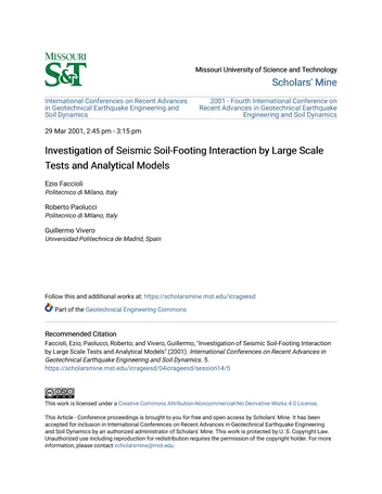 Más sobre Investigación de la Interacción Sísmica Suelo-Cimiento mediante Pruebas a Gran Escala