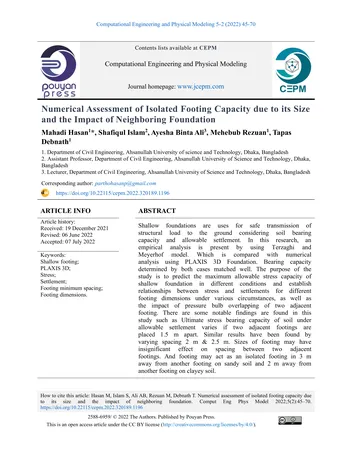 Más sobre Evaluación Numérica de la Capacidad de Carga de Cimientos Aislados debido a su Tamaño y el Impacto de Cimientos Vecinos