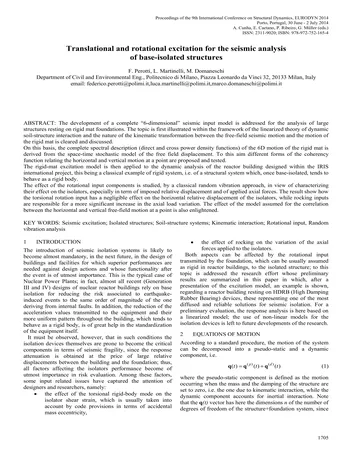 Más sobre Excitación Traslacional y Rotacional para el Análisis Sísmico
